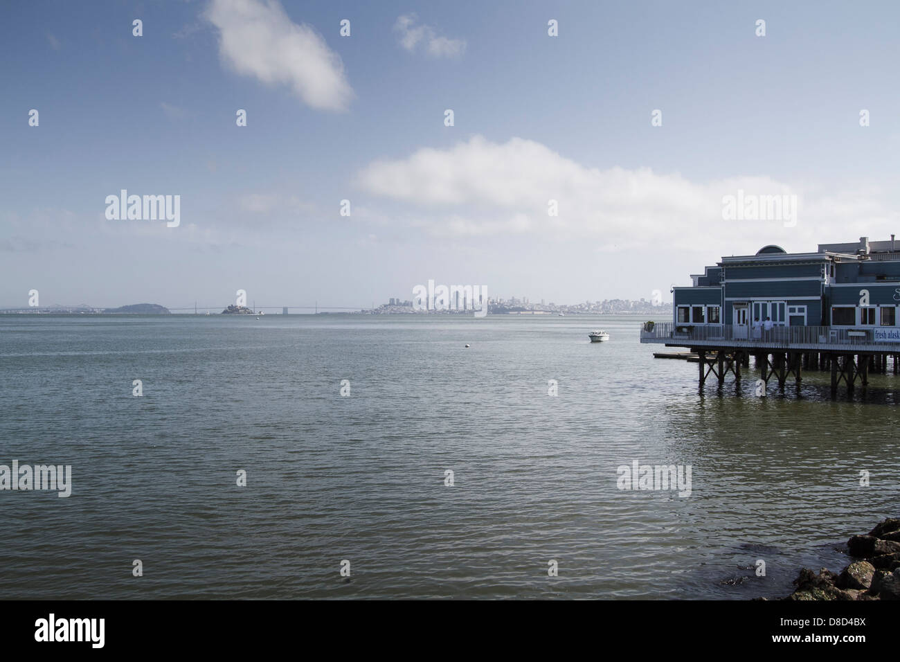 SF Bay Blick von Sausalito Stockfoto