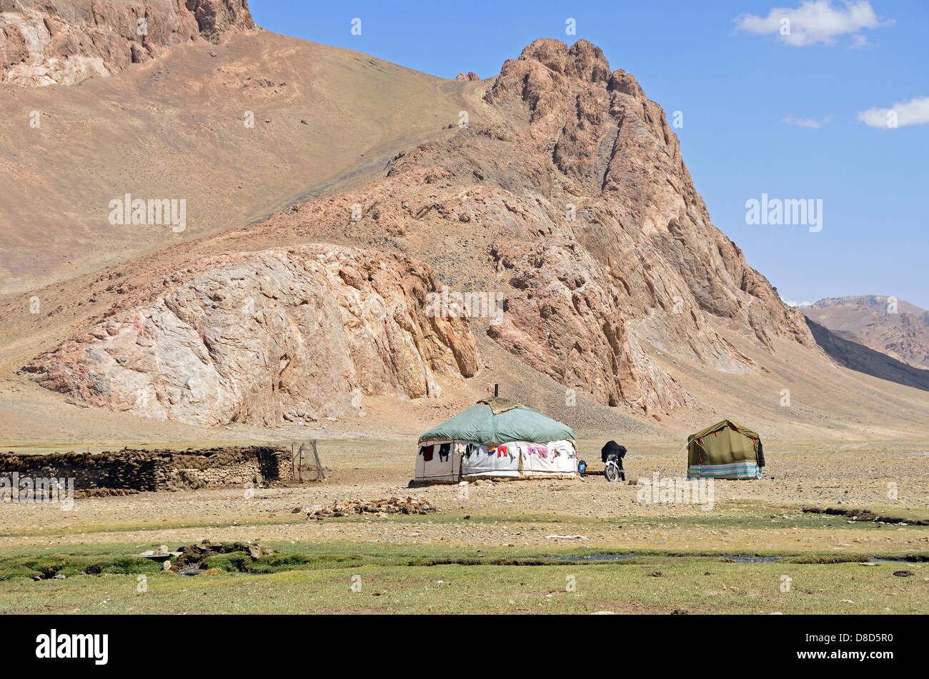 Kirgisische Jurte in der Pamir in Tadschikistan Stockfoto