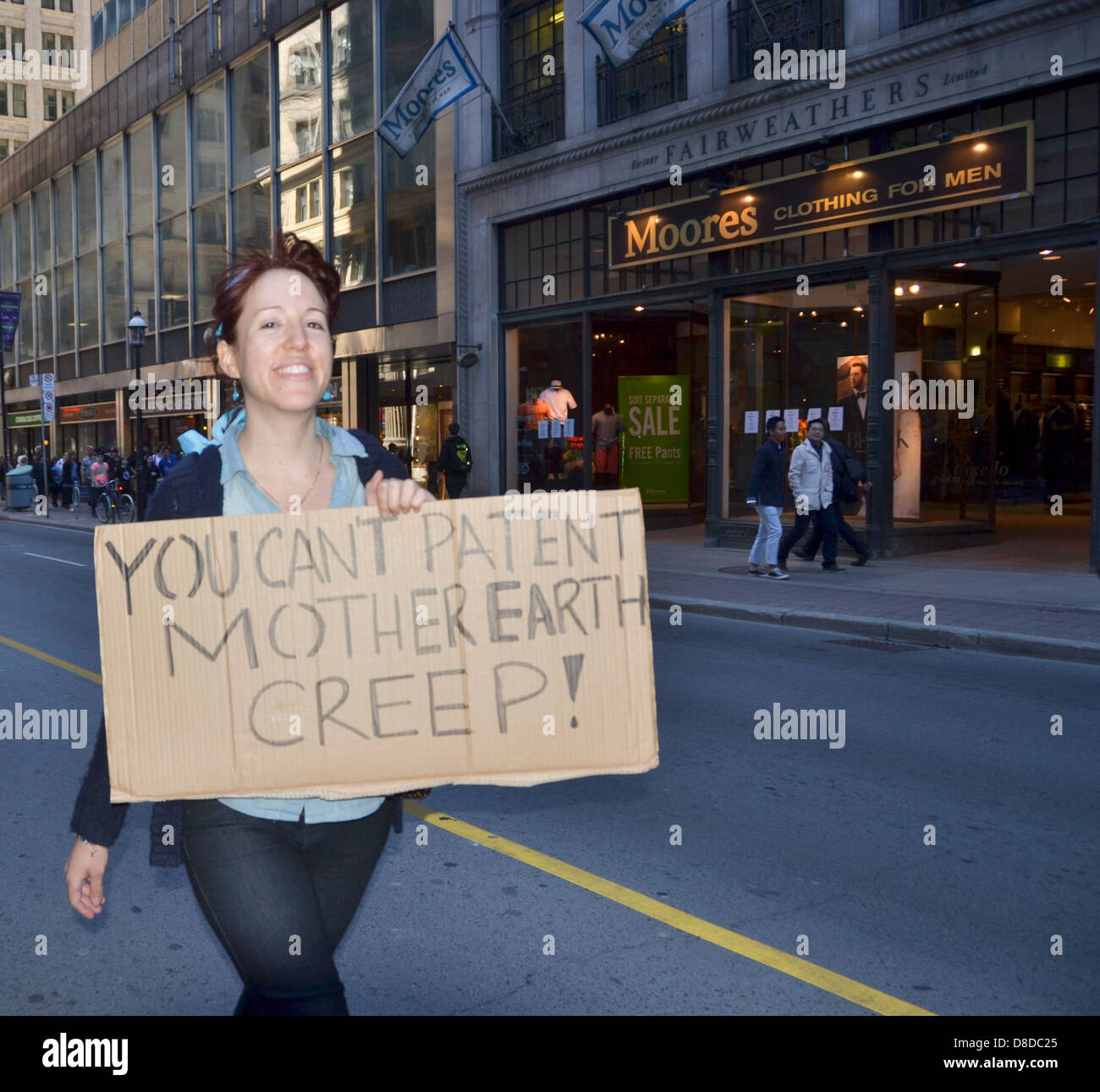 Protestkundgebung gegen die Biotech-Firma monsanto Stockfoto