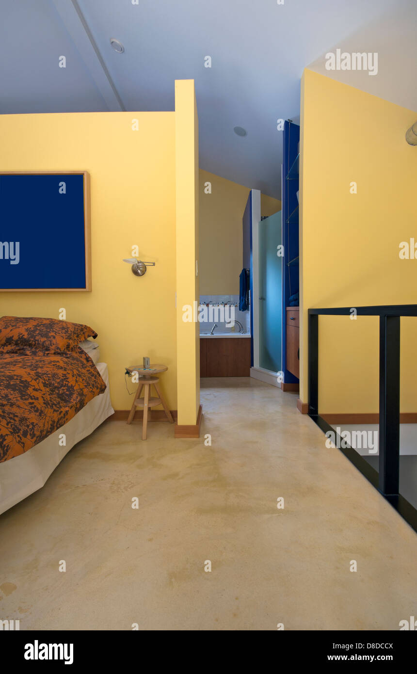 Offenes Konzept Schlafzimmer im modernen Haushalt Stockfoto
