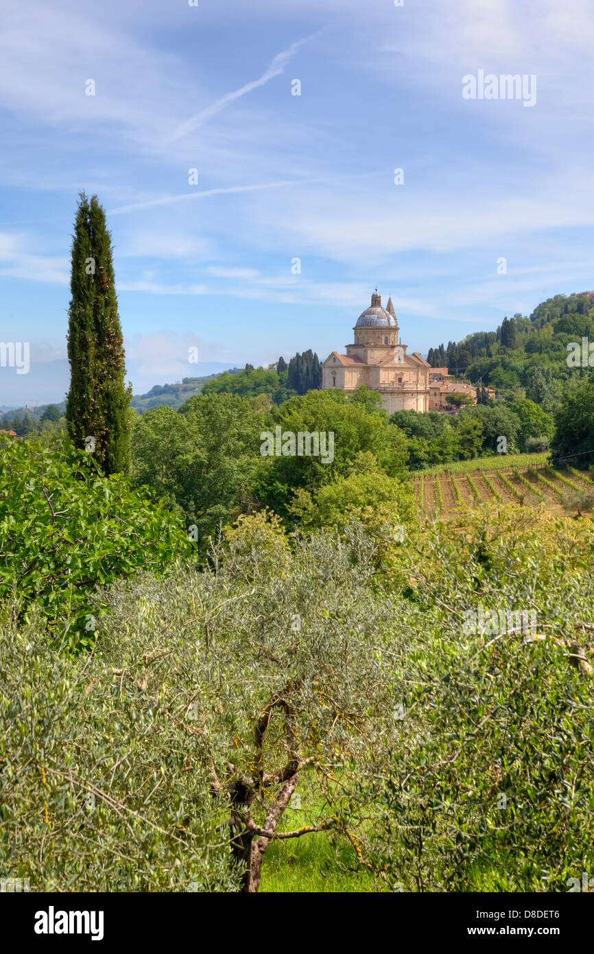 Wallfahrtskirche San Biagio in Montepulciano, Toskana, Italien Stockfoto