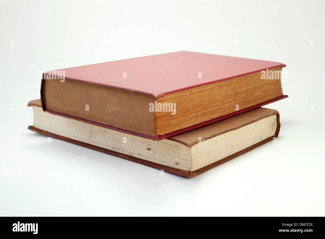 Bücher eine Überlappung isoliert auf weißem Hintergrund Stockfoto
