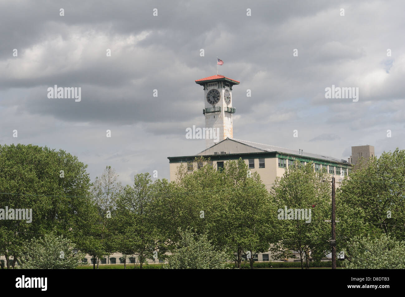 Das Grundy wollene Mühlengebäude in Bristol, Pennsylvania ist auf dem National Register of Historic Places. 25. Mai 2013 Stockfoto