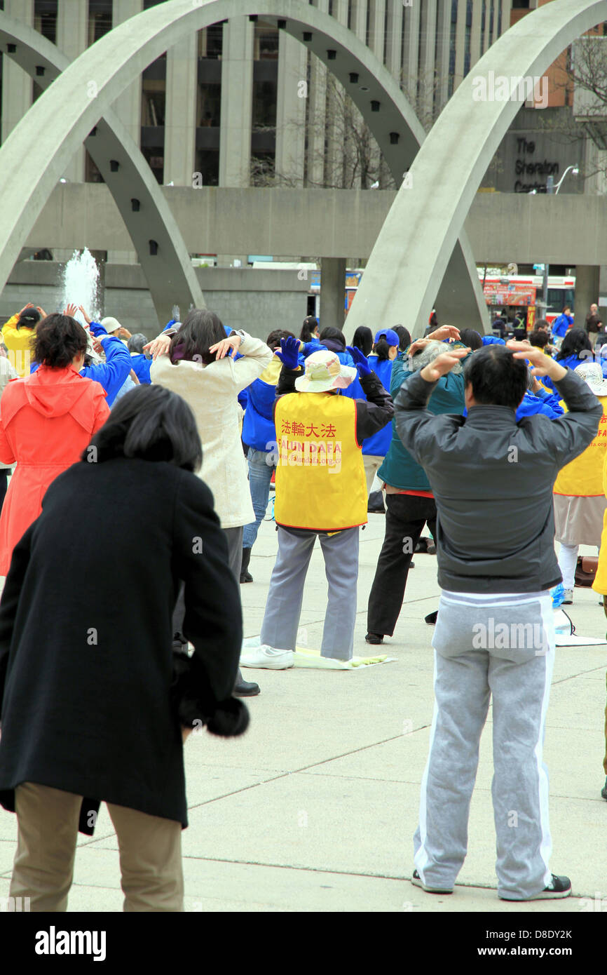 Falun Dafa-Praktizierenden Stockfoto