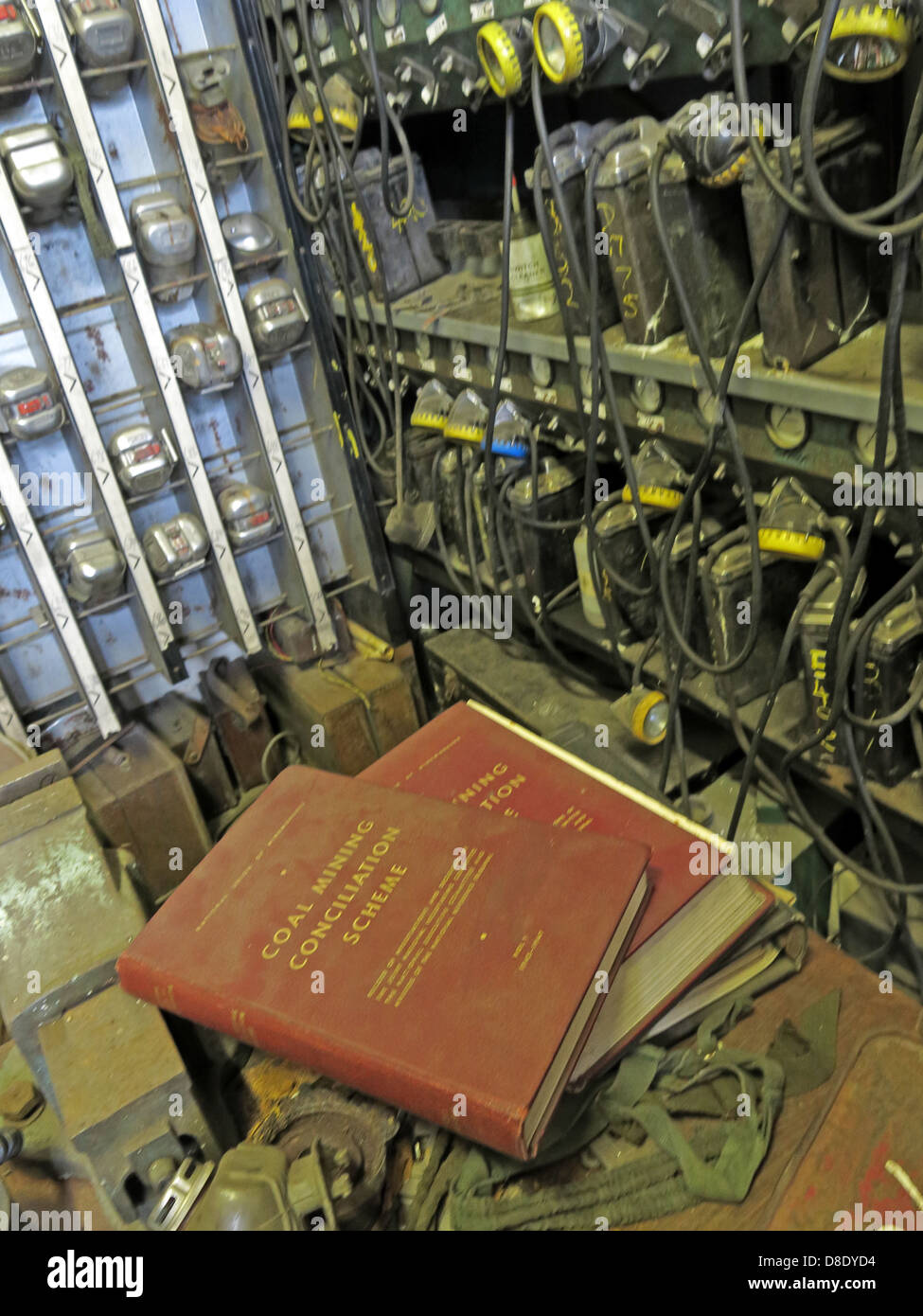 Alten braunen Kohle Bergbau Vermittlung Schema Guides Stockfoto