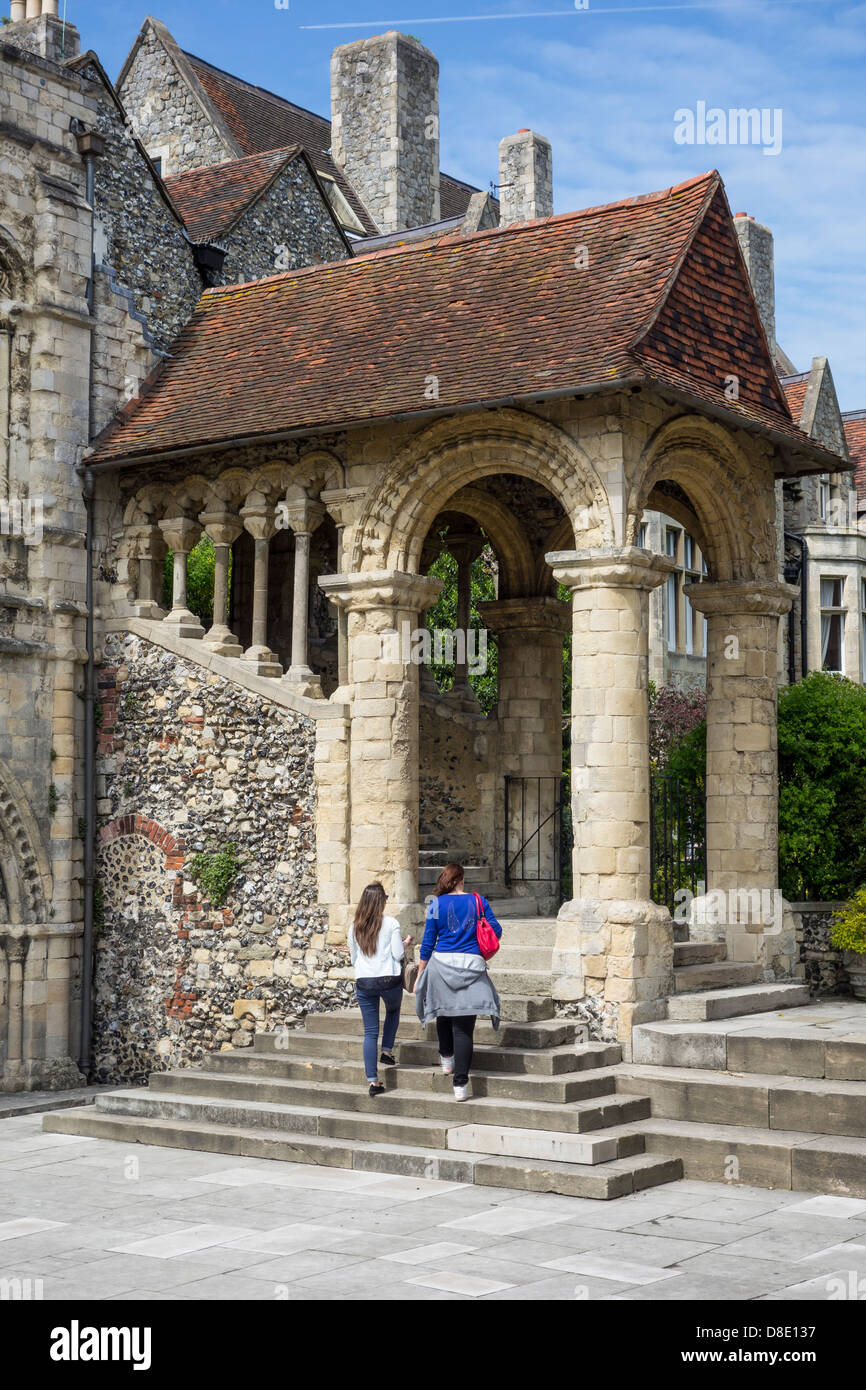Die Norman Staircase Canterbury Kathedrale Bezirke Stockfoto