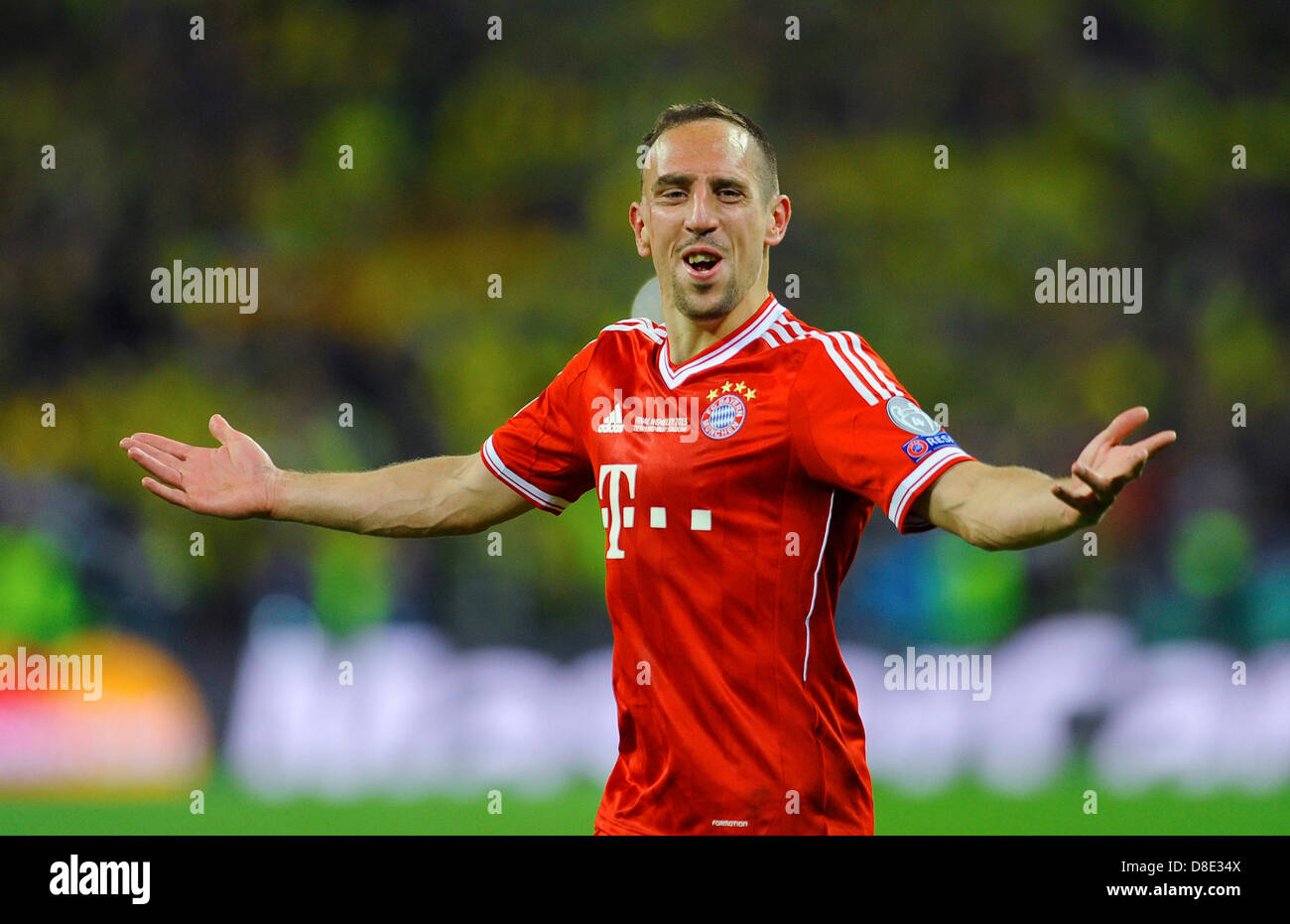 Fußball: Champions League Europapokal-Finale, feiert Borussia Dortmund vs. FC Bayern München in Wembley Stadium, London, England am 25.05.2013---Franck Ribery (FC Bayern Muenchen) Stockfoto