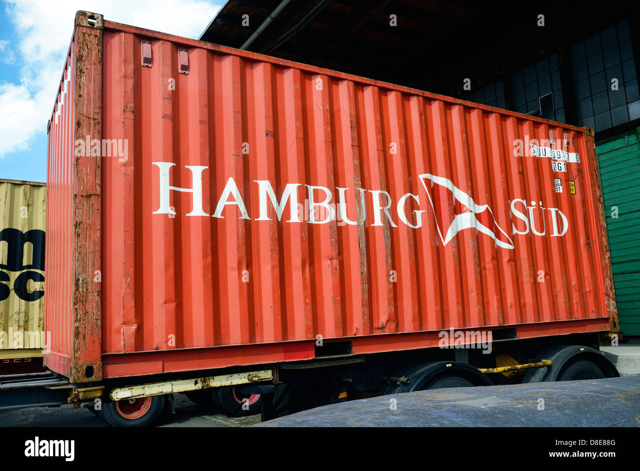 Der Container-Reederei Hamburg verklagt in Hamburg, Deutschland, Europa Stockfoto