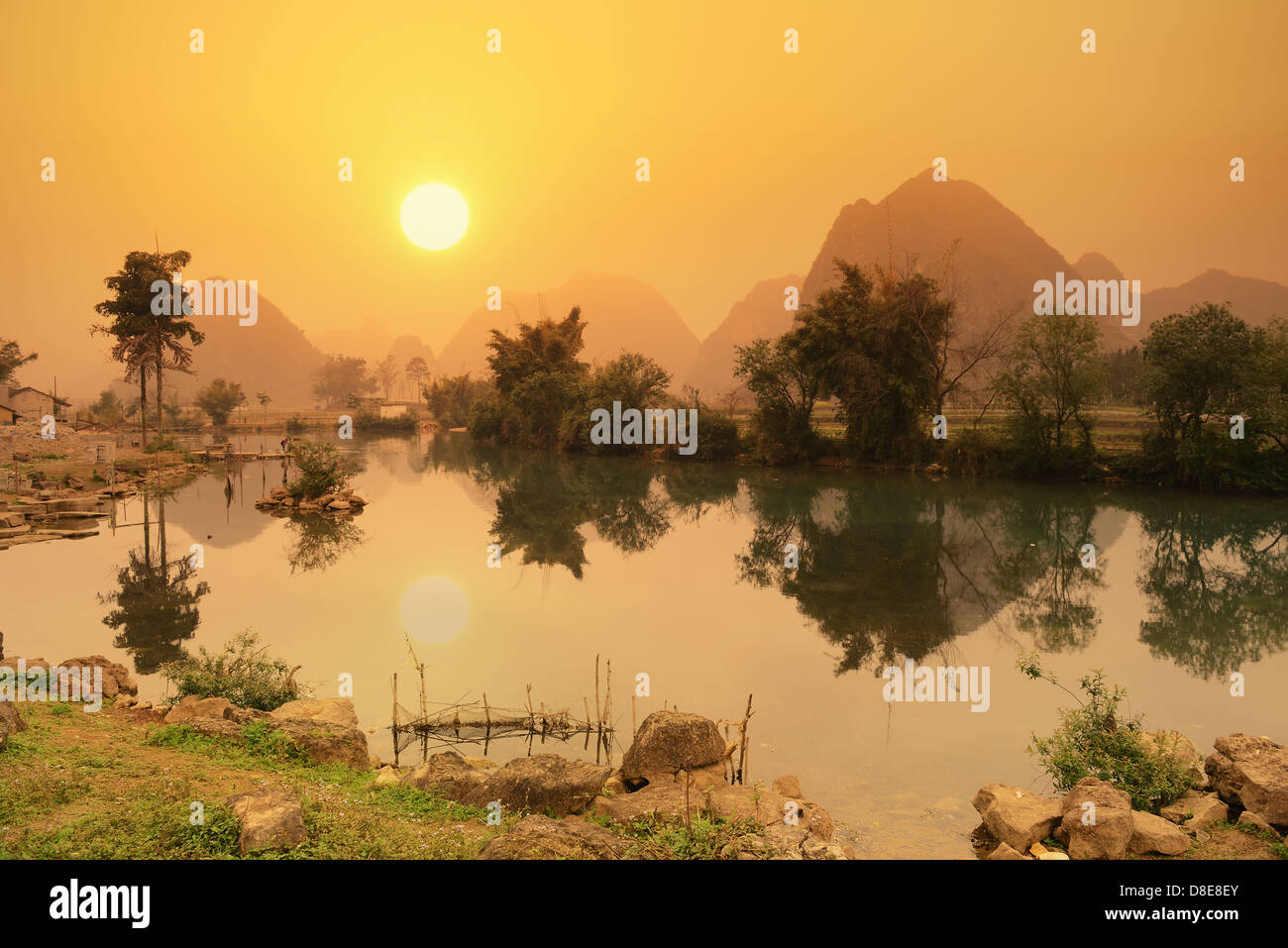 Landschaft in Yangshuo-Guilin, China Stockfoto