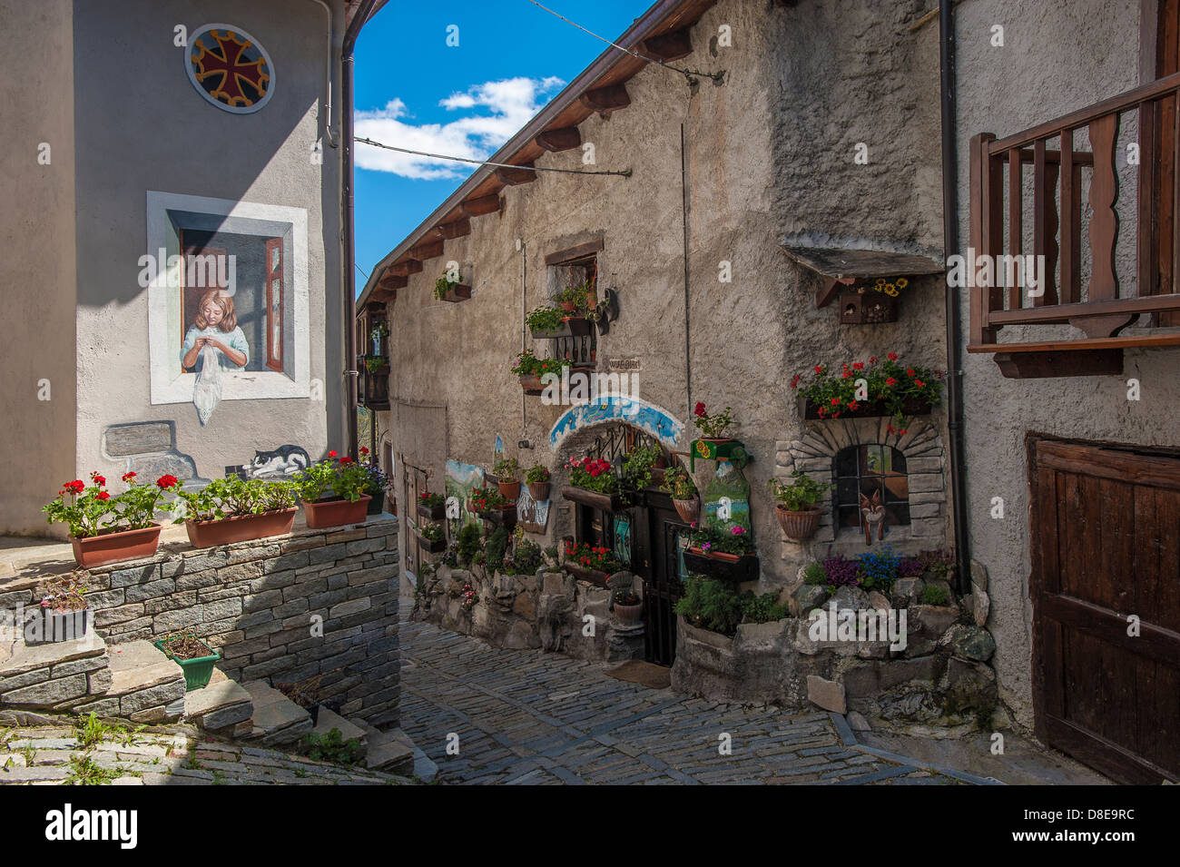 Europa Italien Provinz von Turin Piemont Orsiera Rocciavriè Park Usseaux Land Malerei Stockfoto