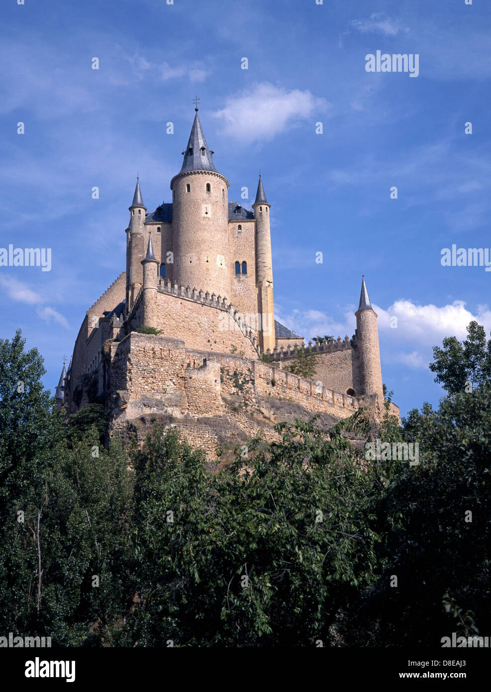 Mittelalterliche Burg, Segovia, Kastilien und Leon, Provinz Segovia, Spanien. Stockfoto