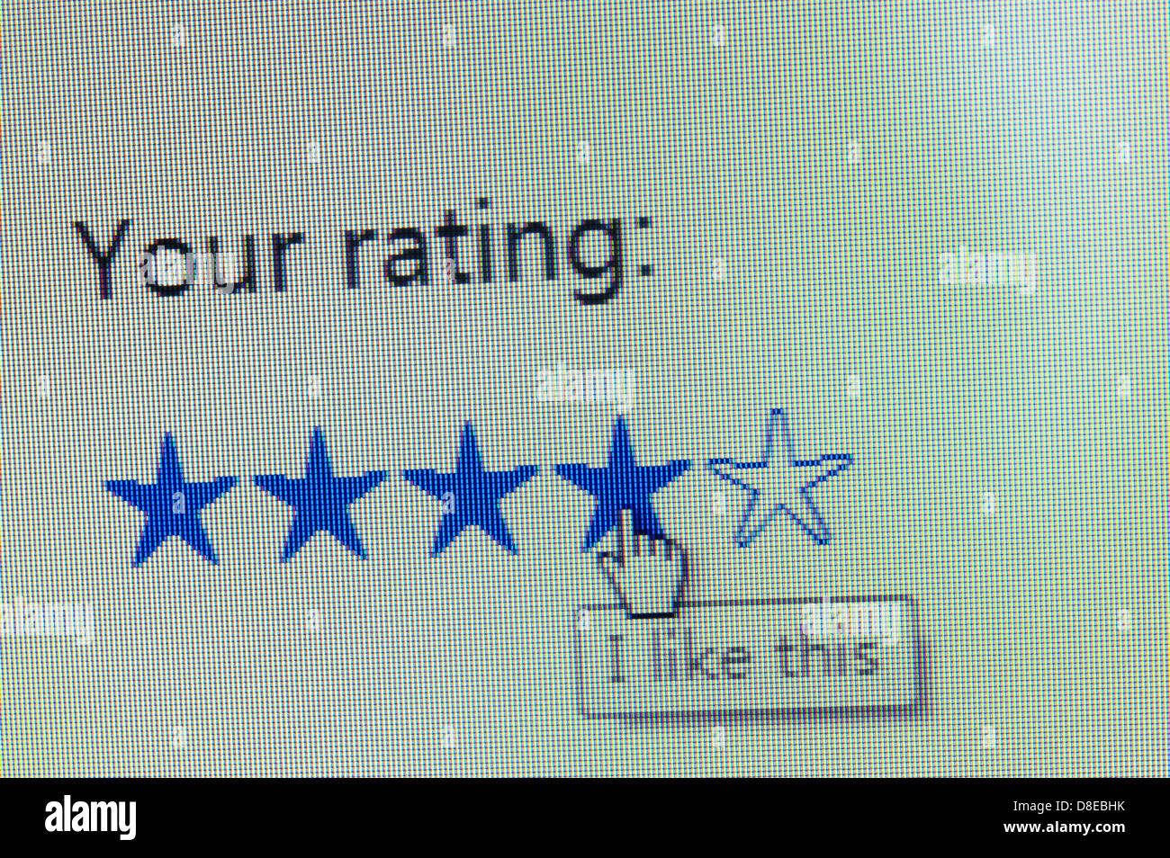 Webseite des Rating-Service oder Produkt Stockfoto