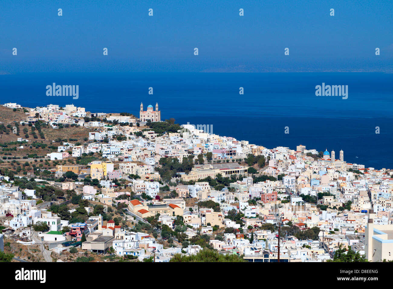 Ermoupoli Stadt auf Syros Insel in Griechenland Stockfoto