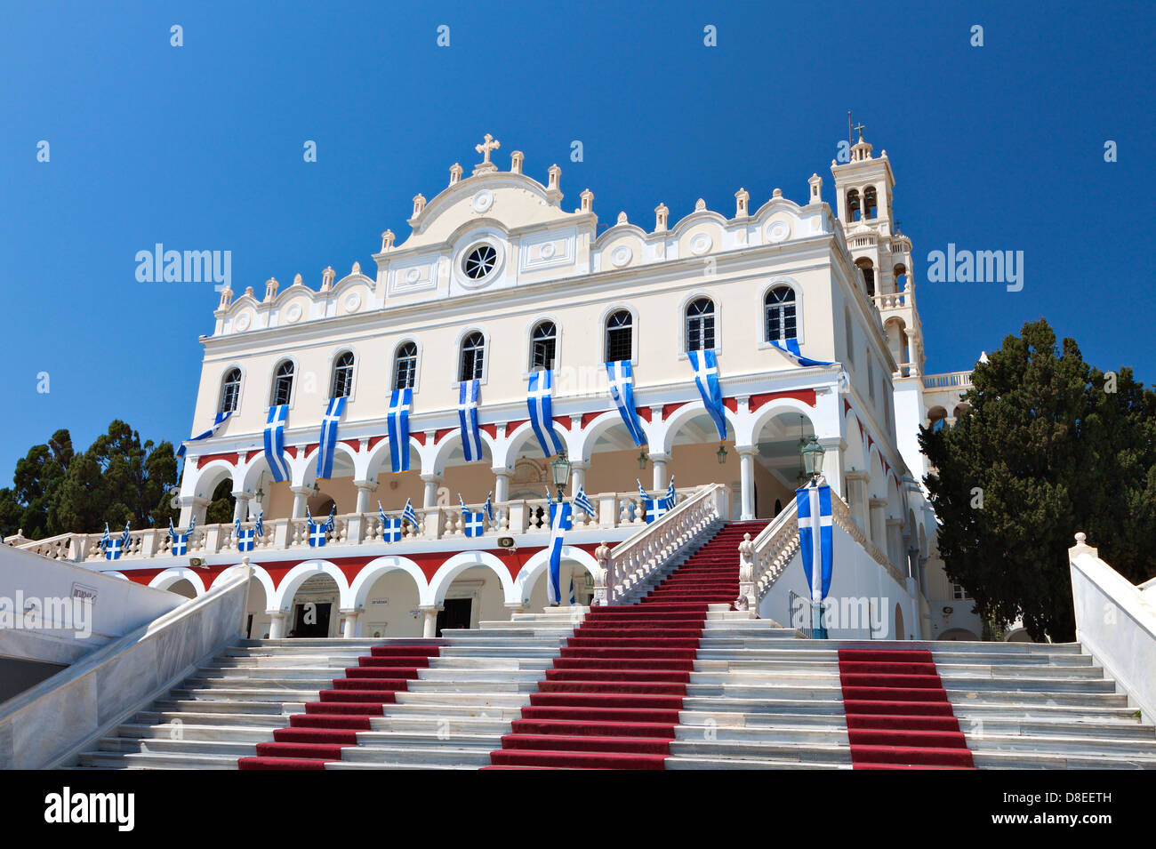 Kirche der Panagia Evangelistria auf Tinos Insel in Griechenland Stockfoto