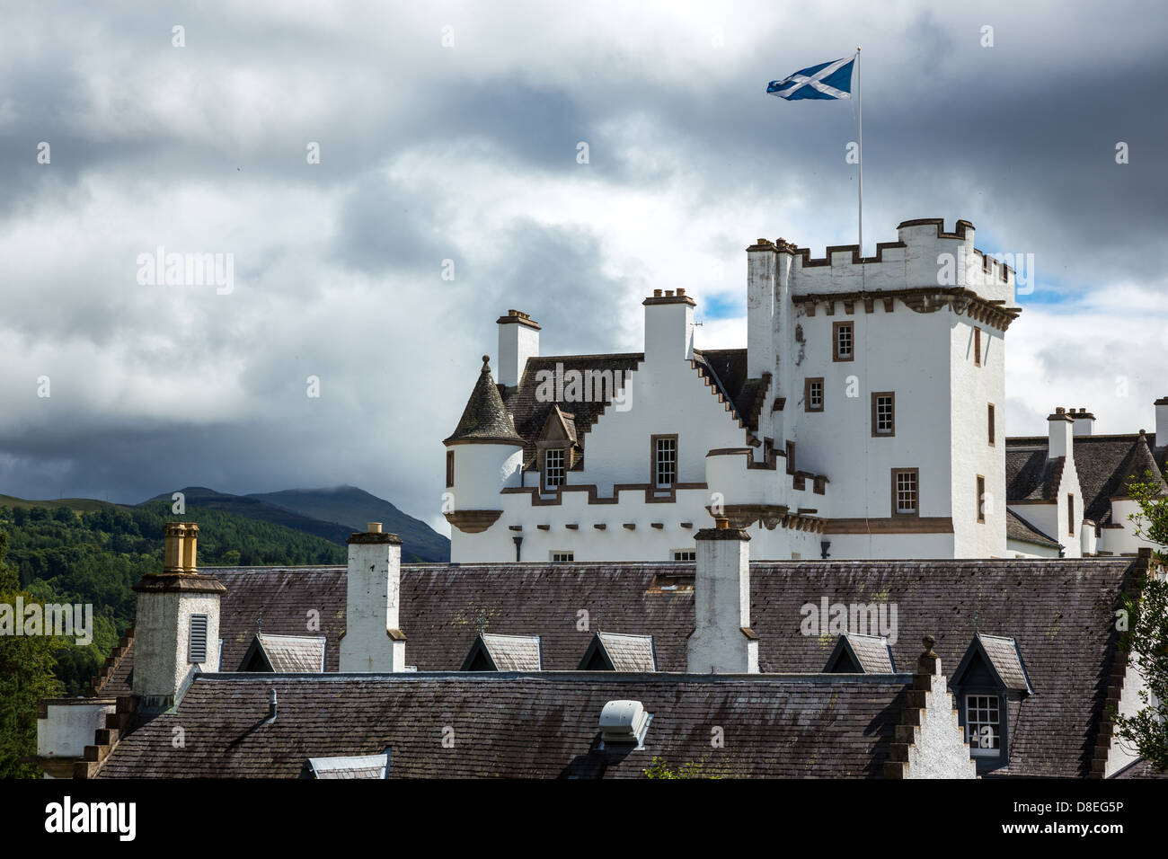 Großbritannien, Schottland, Perthshire, Blair Atholl, Blair Castle, Heimat der Herzog von Athool. Stockfoto