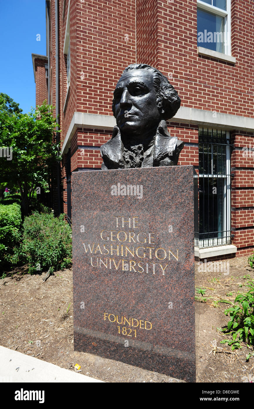 Washington DC DC USA Der George Washington University-Büste von Washington Stockfoto