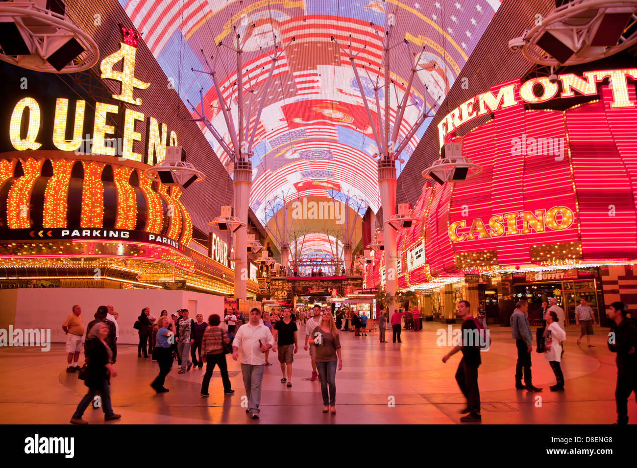 Lightshow an der Fremont Street Experience, Downtown Las Vegas, Nevada, Vereinigte Staaten von Amerika, USA Stockfoto