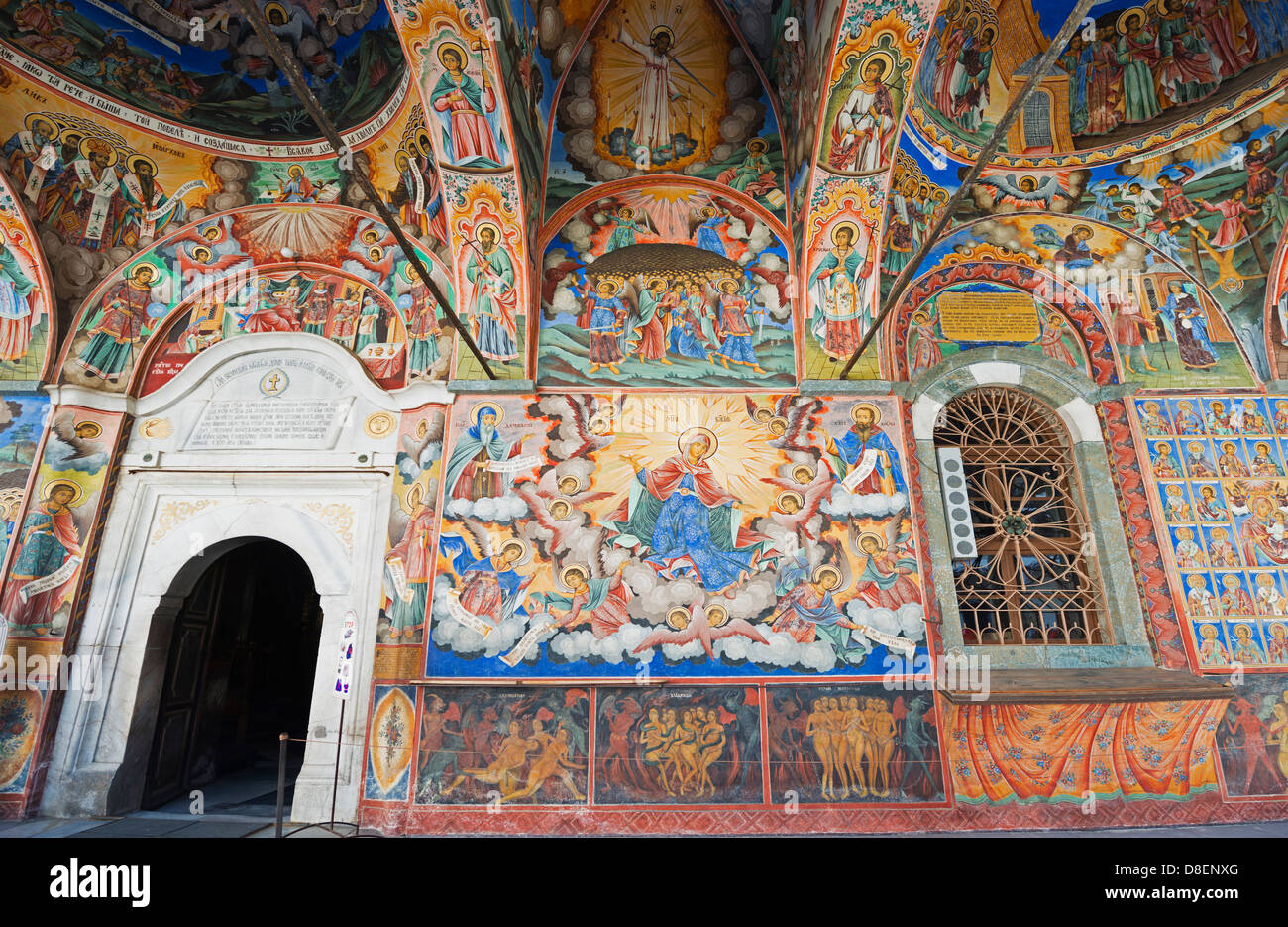 Europa, Bulgarien, Fresken im Rila-Kloster, UNESCO-Weltkulturerbe Stockfoto