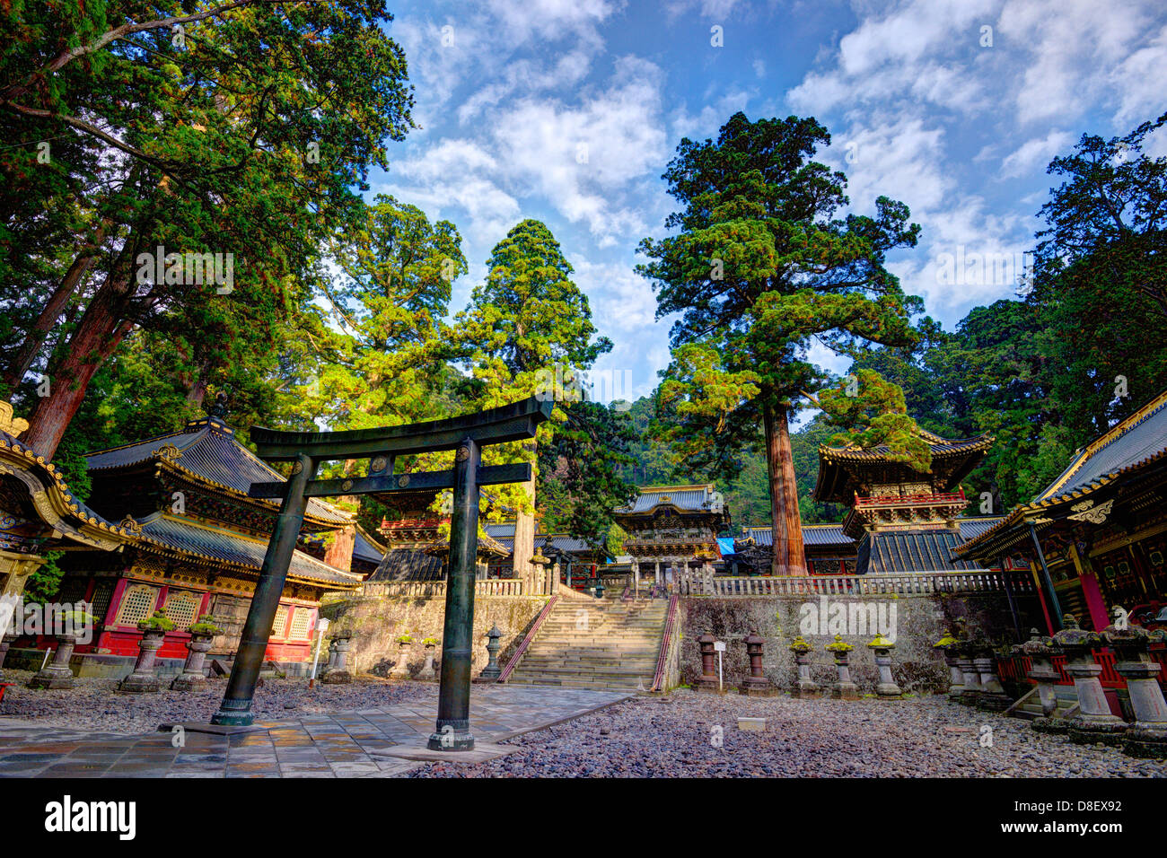 Tōshōgū-Schrein erdet in Nikko, Japan, Anblick des Grabes des letzten Shogunats Tokugawa Ieyasu. Stockfoto