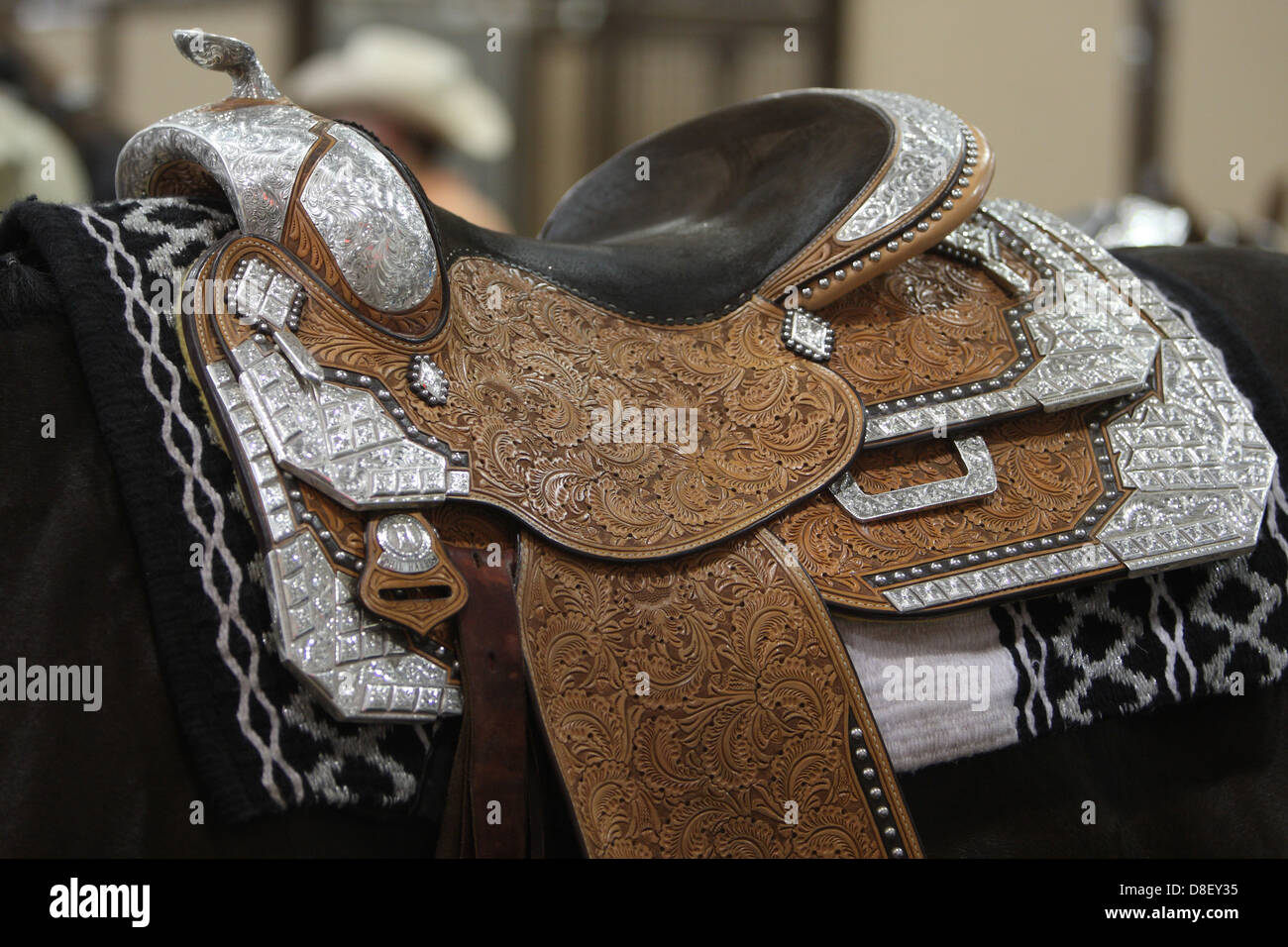 Quarter Horse saddle Stockfoto