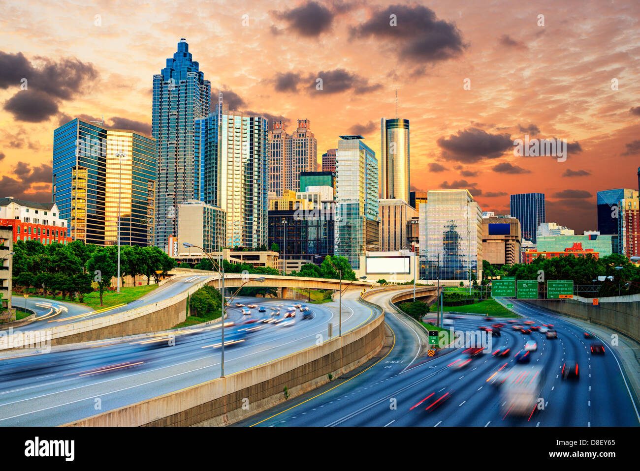 Skyline der Innenstadt von Atlanta, Georgia. Stockfoto