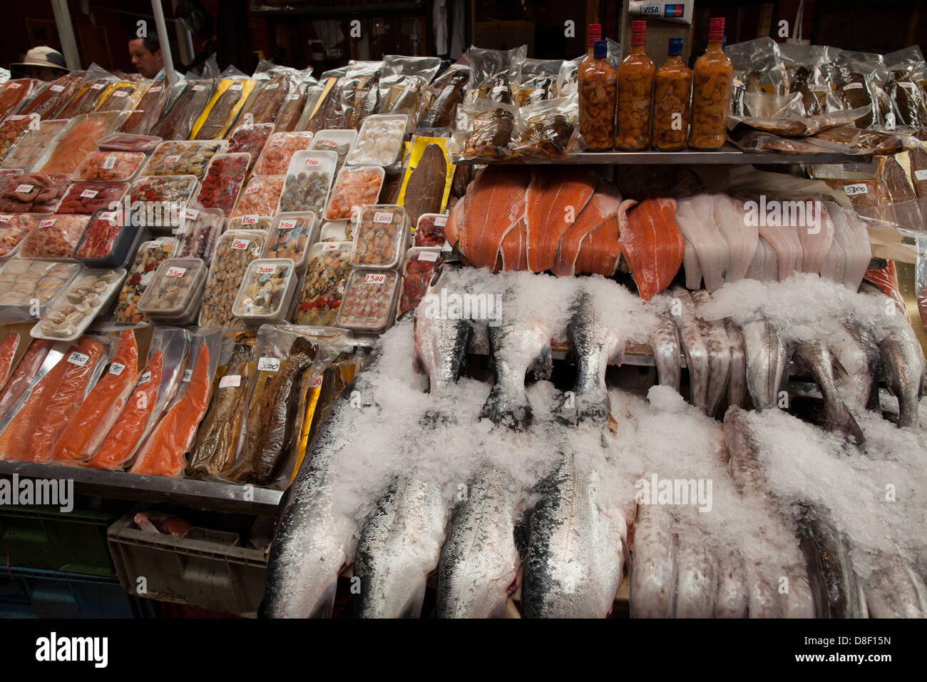 Fischmarkt in Puerto Montt, Chile Stockfoto