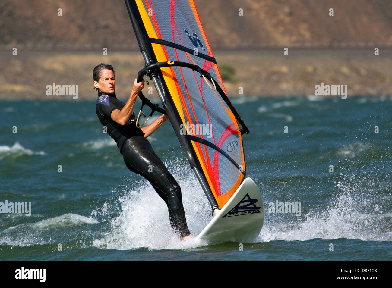 Windsurfen in den Columbia River Gorge, USA Stockfoto