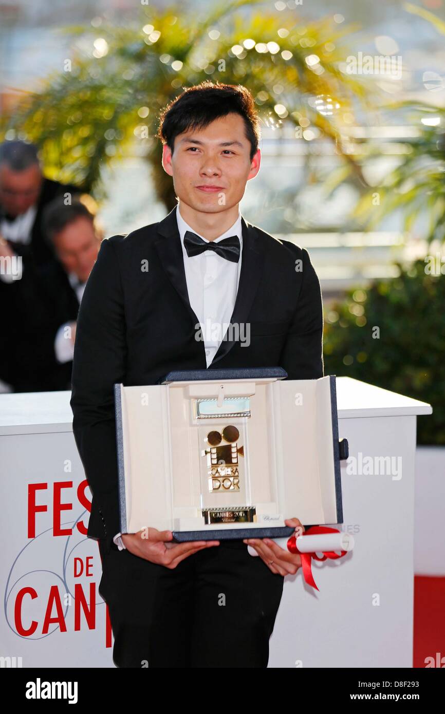 26. Mai 2013 - Cannes, Ca, Frankreich - ANTHONY CHEN. Kamera dÃ'Â´Or.WinnerÃ'Â´s Foto call.66th Cannes Film Festival.Cannes, France.May 26, 2013. (Kredit-Bild: © Roger Harvey/Globe Photos/ZUMAPRESS.com) Stockfoto