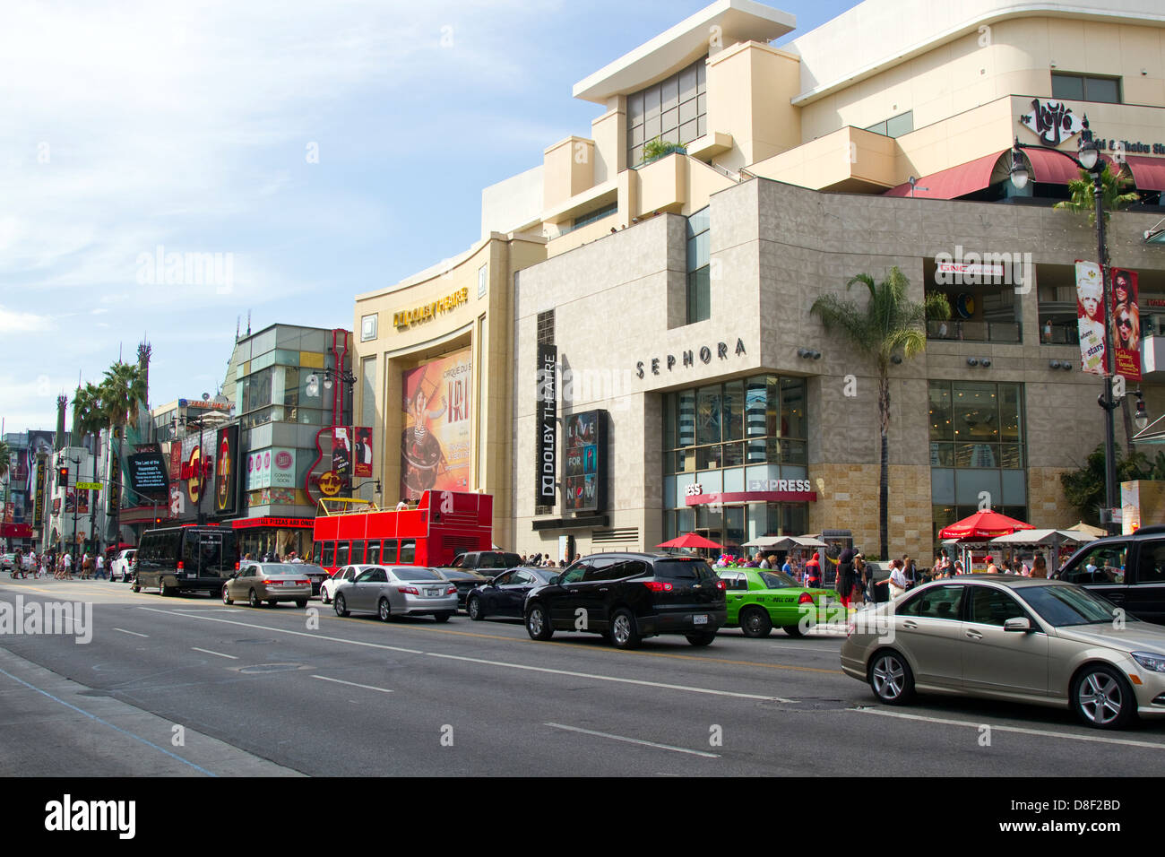Hollywood Boulevard Kalifornien Straßenszene Stockfoto