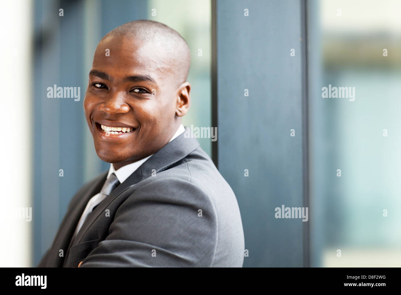 junge männliche afrikanische amerikanische Business Besitzer Closeup portrait Stockfoto