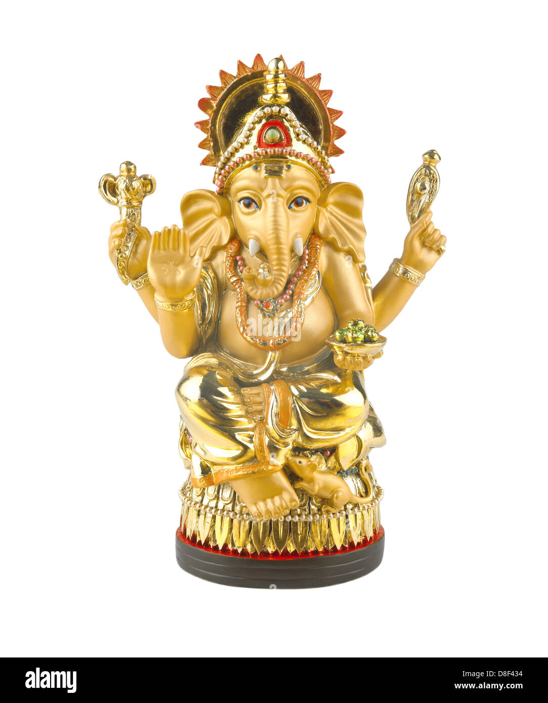 Goldene Hindu-Gott Ganesha Stockfoto Goldene Hindu-Gott Ganesha Stockfoto