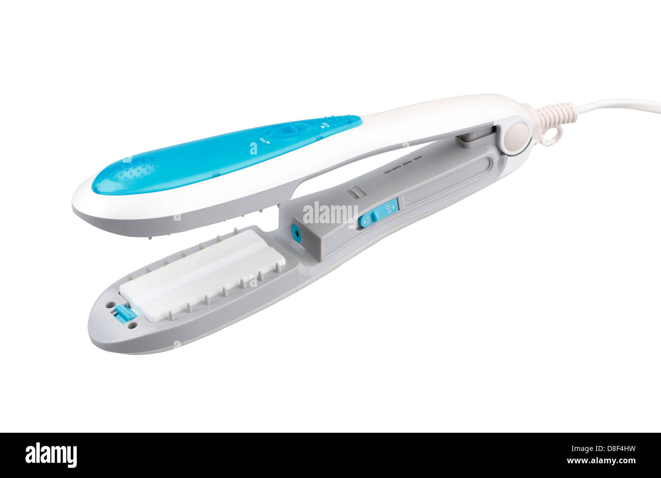 Haarglätter isoliert auf weißem Hintergrund Stockfoto
