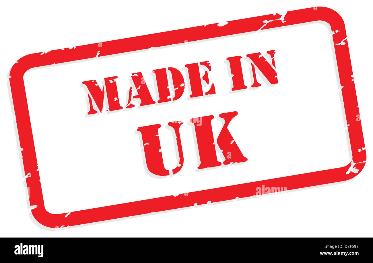 Roter Stempel Vektor der Made In UK Stockfoto