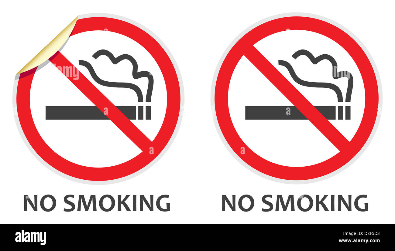 Kein Rauchen Zeichen in zwei Vektor-Stilen Darstellung verboten Aktivitäten Stockfoto