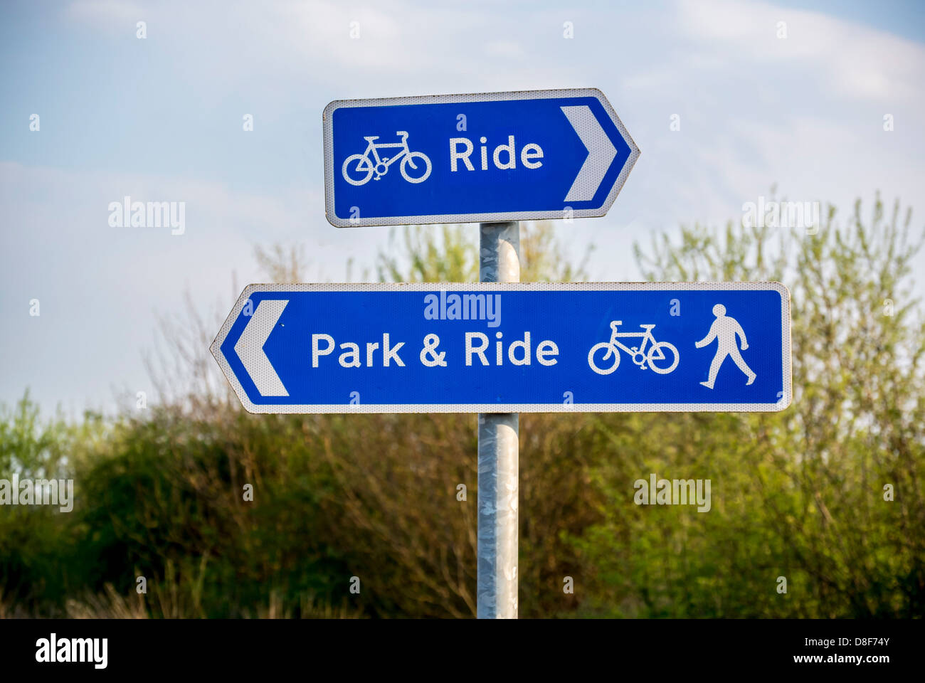 Park und Ride-Zeichen Stockfoto