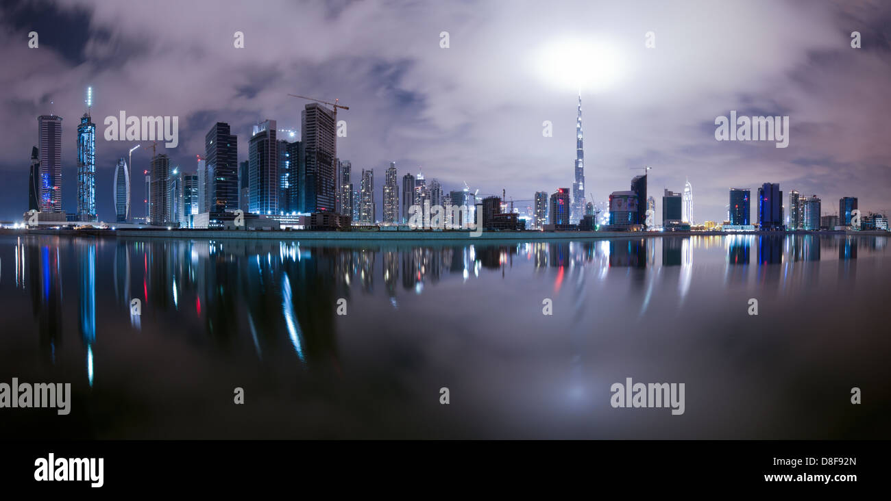 Skyline von Dubai, Business Bay, Vereinigte Arabische Emirate Stockfoto