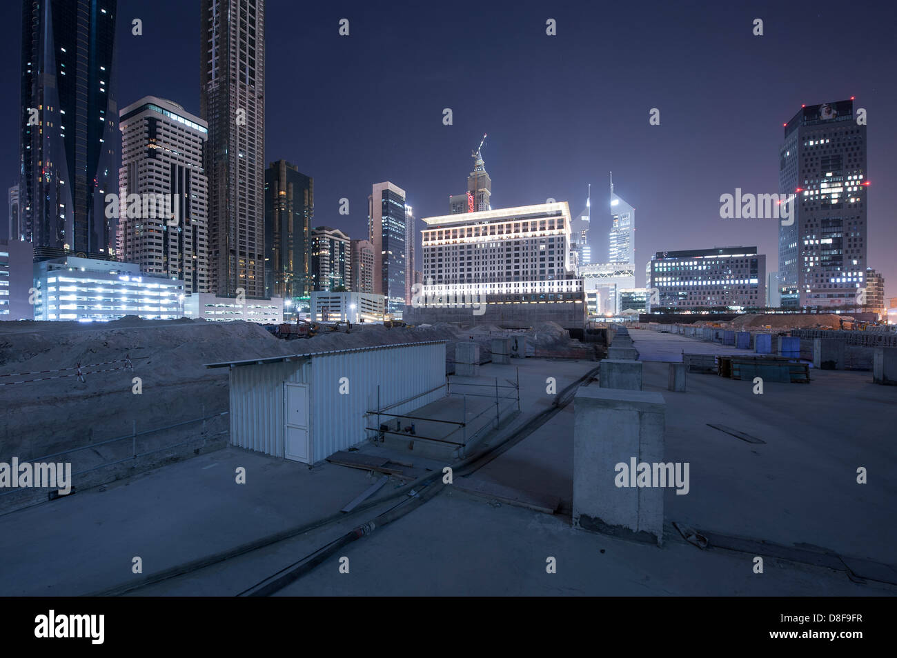 Baustelle im Dubai International Financial Center Vereinigte Arabische Emirate Stockfoto