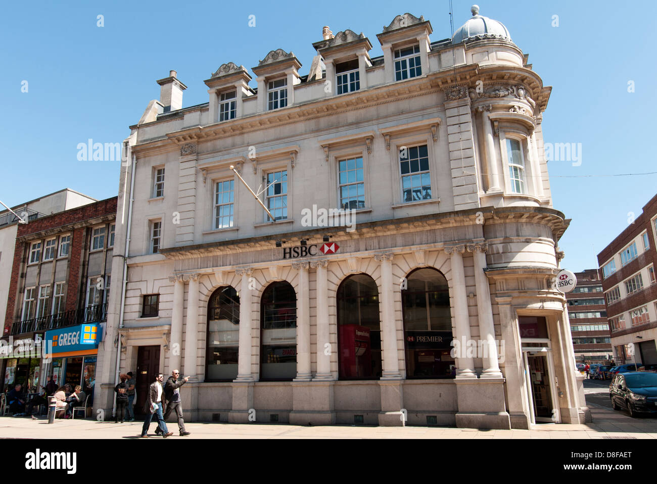 HSBC Bank, traditionelle Bankgebäude in UK High street Stockfoto