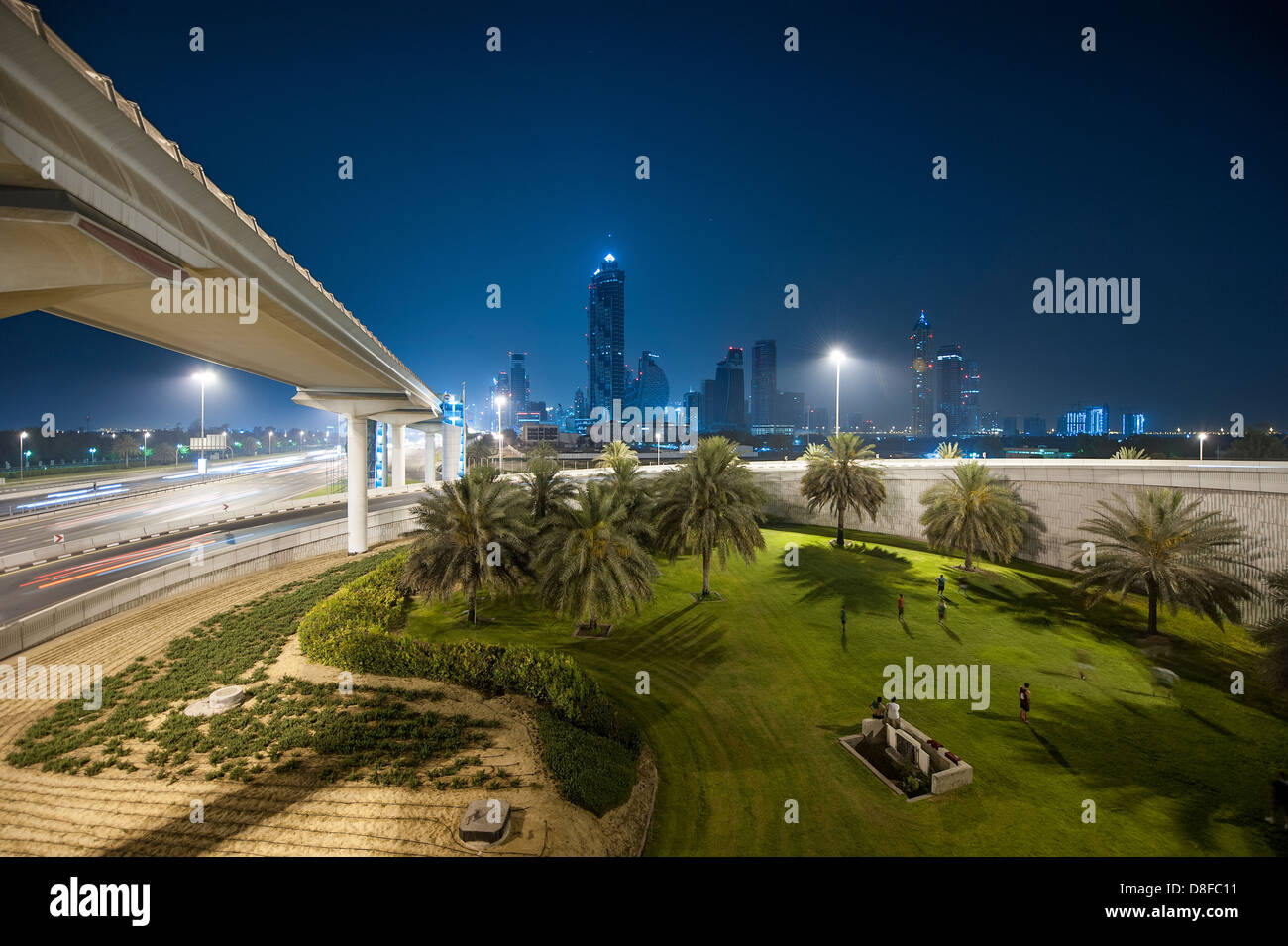 Skyline von Dubai Interchange 2 Sheikh Zayed Road, Vereinigte Arabische Emirate Stockfoto