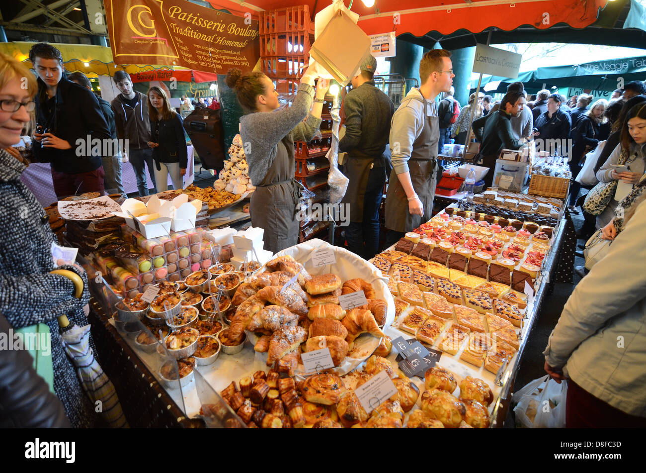 Borough Market in London, Vereinigtes Königreich. Stockfoto