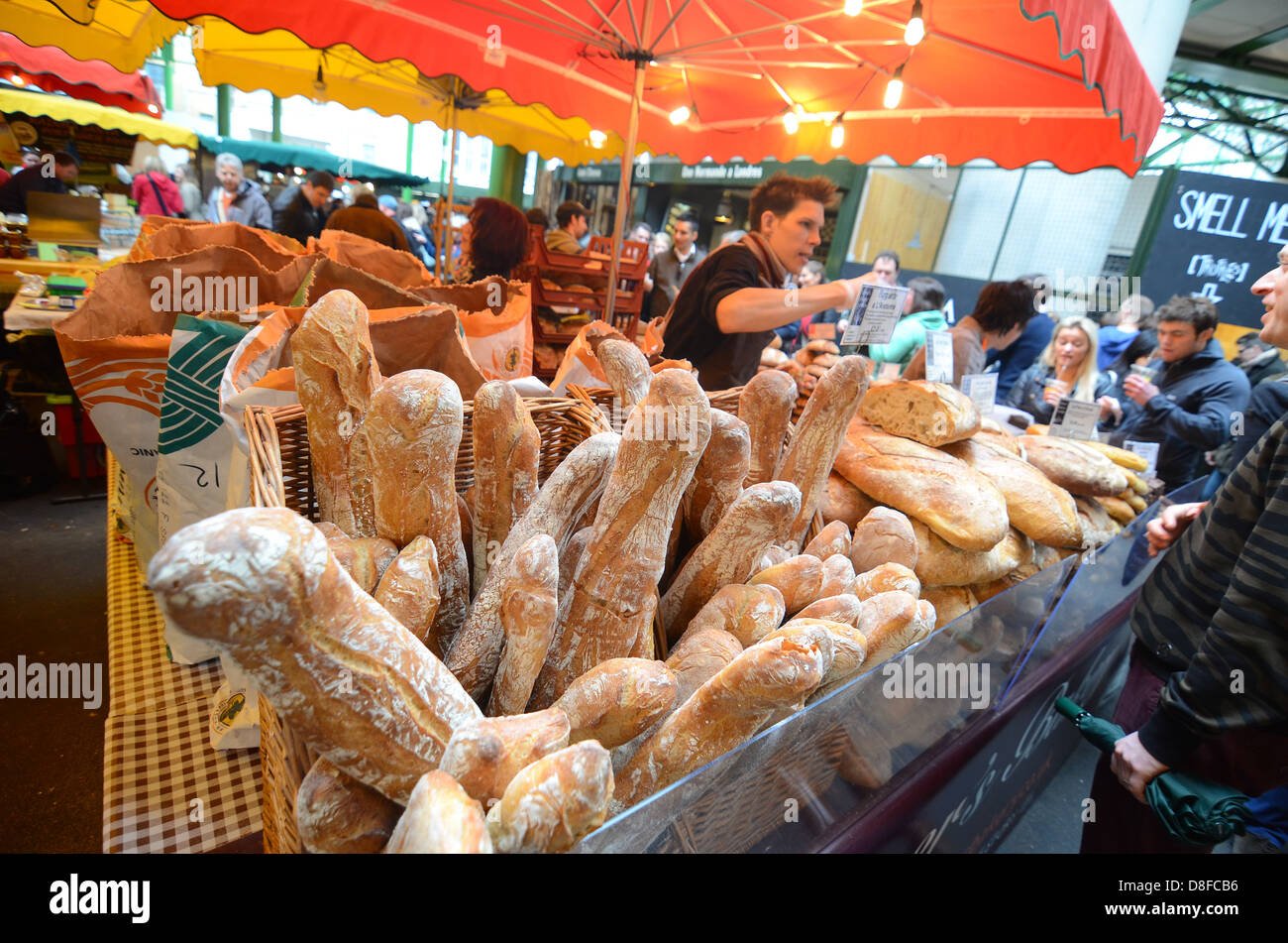 Borough Market in London, Vereinigtes Königreich. Stockfoto