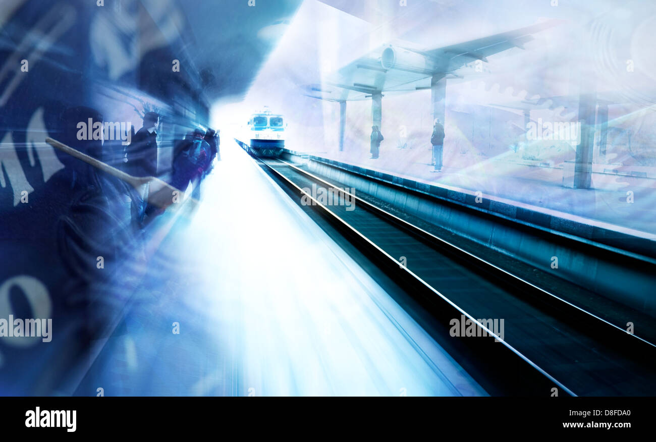 Transport-Abstraktion-Collage aus mehreren Bild Stockfoto