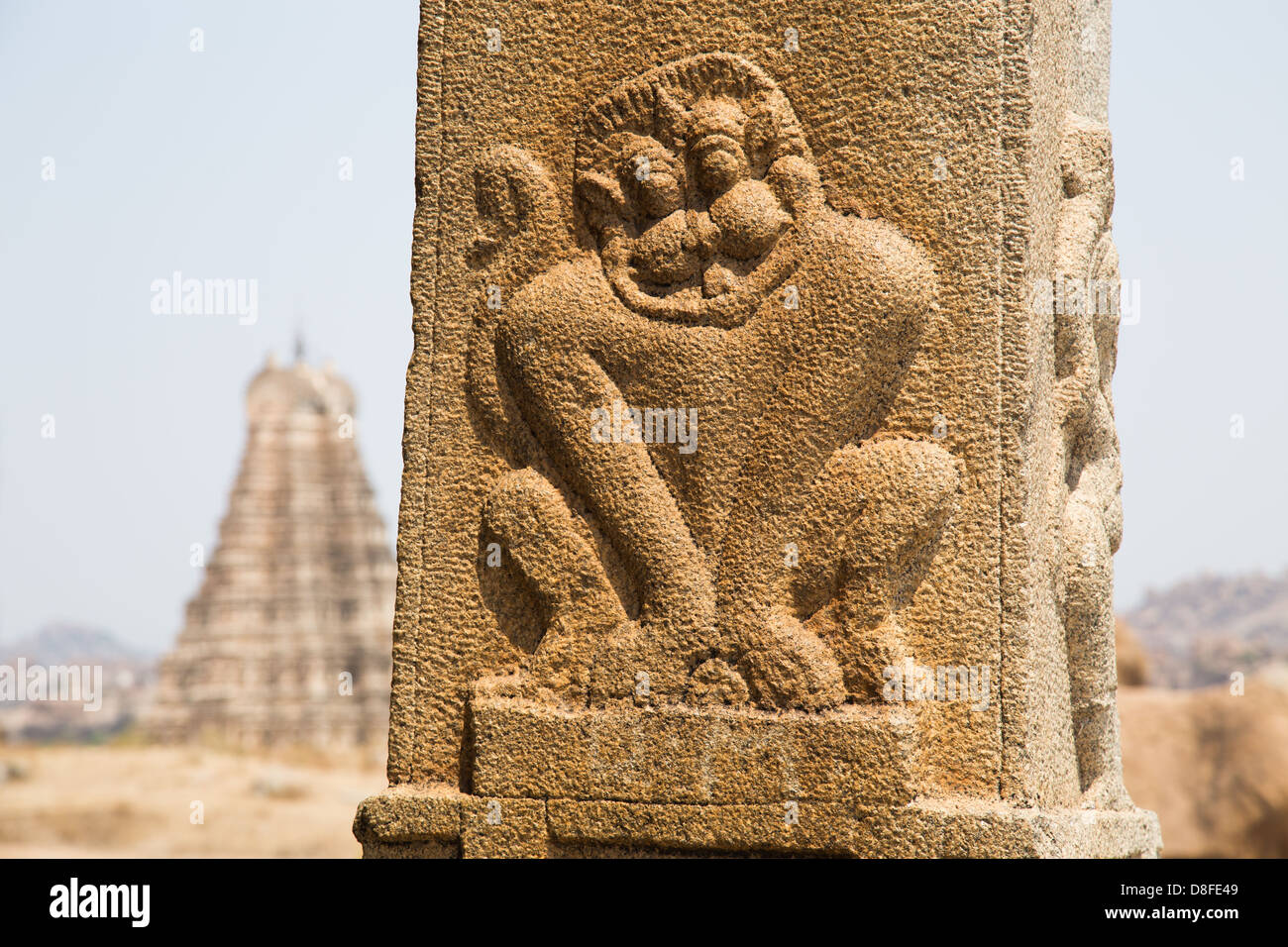 Kadlekalu Ganesh Tempel, Hampi, Indien Stockfoto