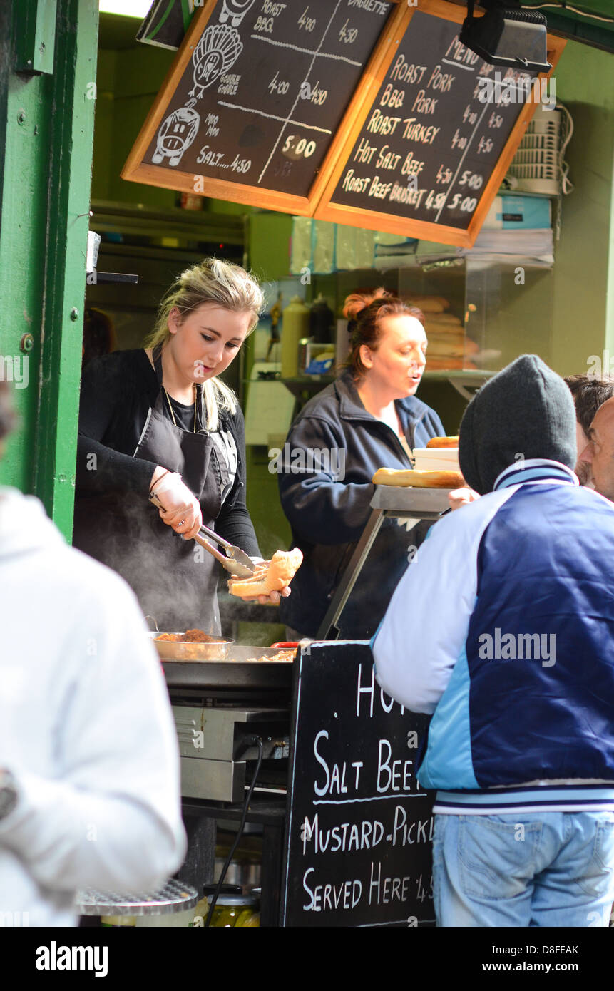 Borough Market in London, Vereinigtes Königreich. Stockfoto