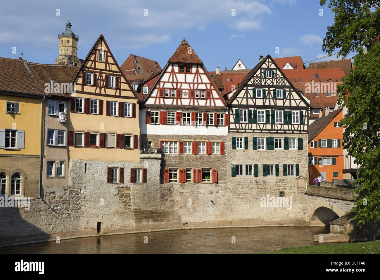 Deutschland, Baden-Württemberg, Schwäbisch Hall, Häuser, friedlich, harmonisch, Deutschland, Baden-Württemberg, Schwäbisch Hall Stockfoto