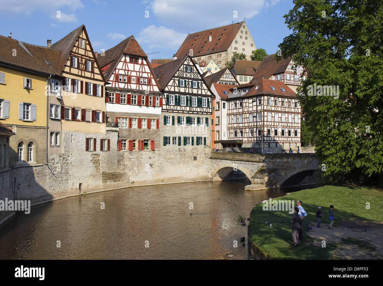 Deutschland, Baden-Württemberg, Schwäbisch Hall, Häuser, friedlich, harmonisch, Deutschland, Baden-Württemberg, Schwäbisch Hall Stockfoto