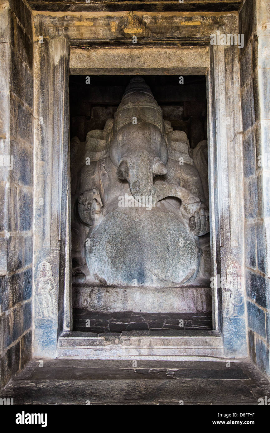 Kadlekalu Ganesh Tempel, Hampi, Indien Stockfoto