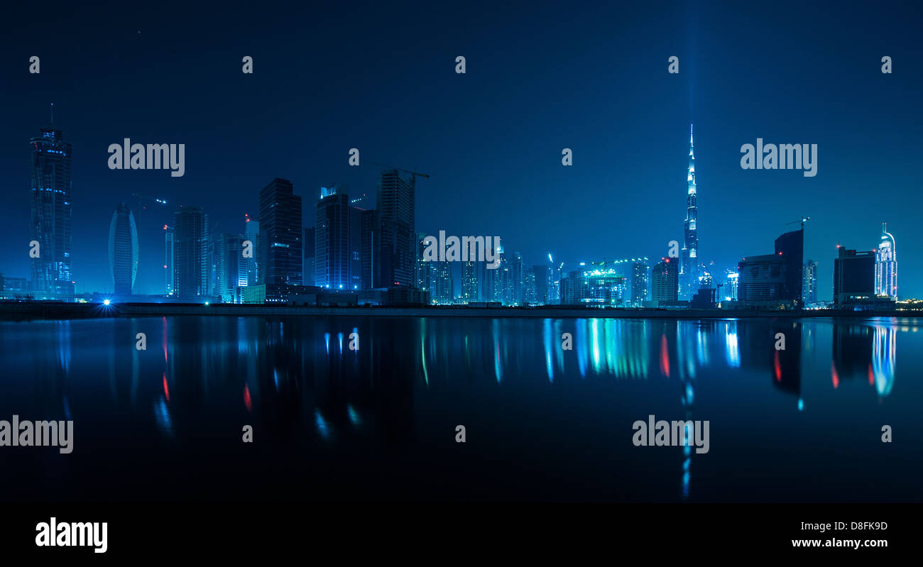 Skyline von Dubai, Business Bay, Vereinigte Arabische Emirate Stockfoto