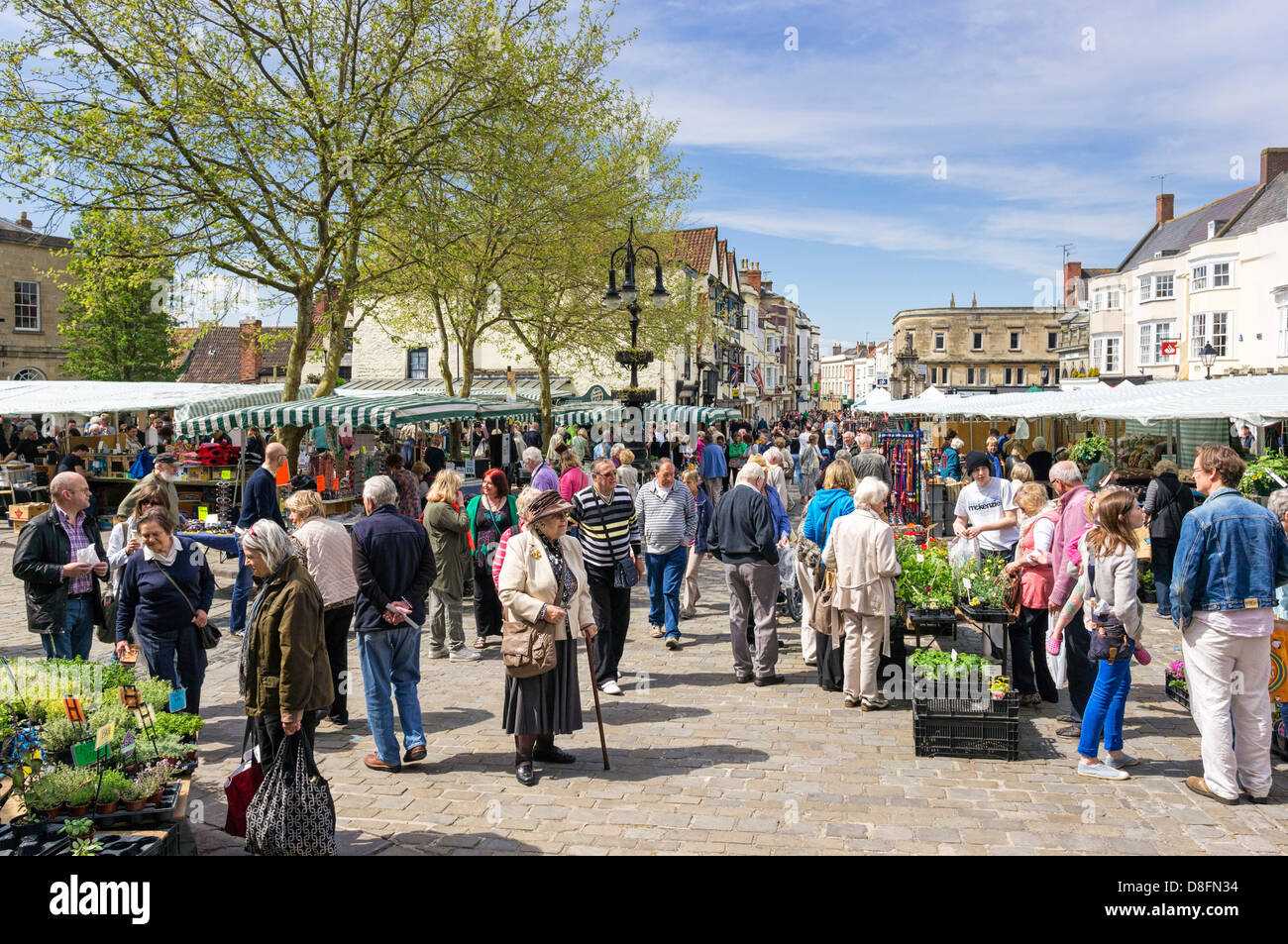 Bauernmarkt in Wells, Somerset, England, UK Stockfoto