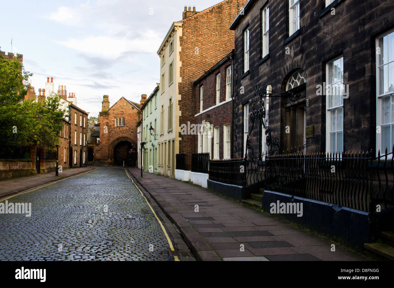 Eine Straßenansicht in alte Stadt Carlisle, UK. Stockfoto